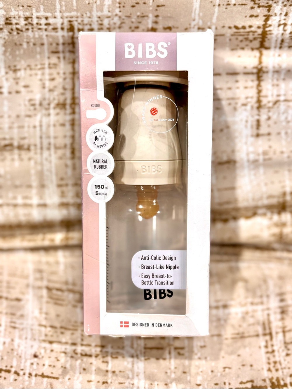 Baby Bottle - Cream Round Nipple - 150 ml